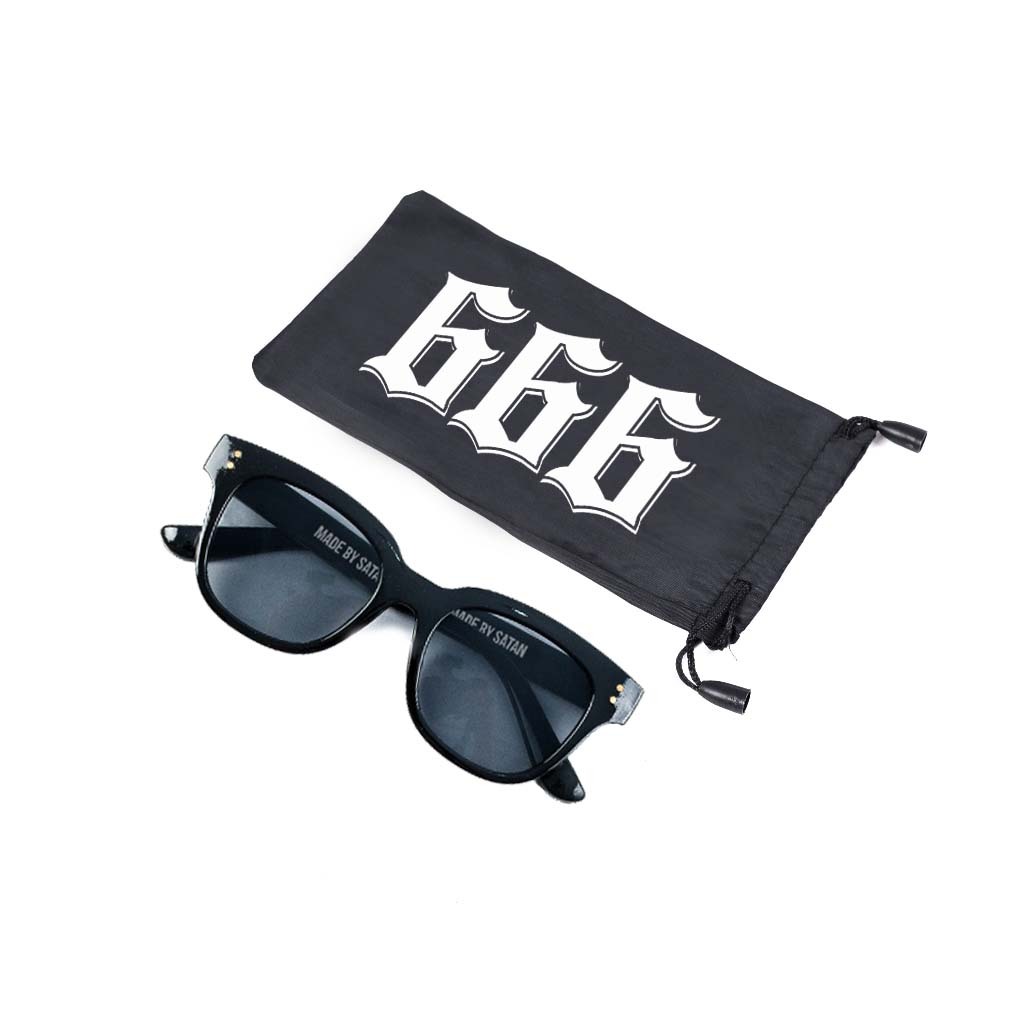 ลูกอม สีสไตล์วินเทจซาตานิค666ซาตานแว่นตาสําหรับผู้ชายและผู้หญิงสีดําเต็มรูปแบบแว่นตากันแดดผู้ชาย/ผู้
