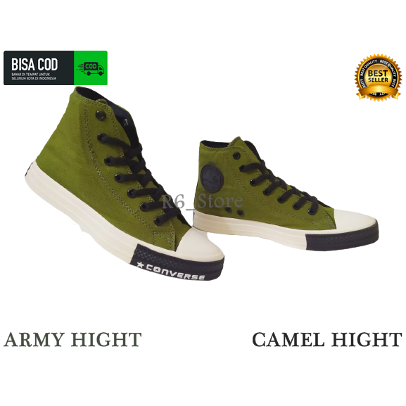 HIJAU CONVERSE ALLSTAR 70S HIGH GREEN ALL STAR GREEN WHITE HI รองเท้าพรีเมี่ยม