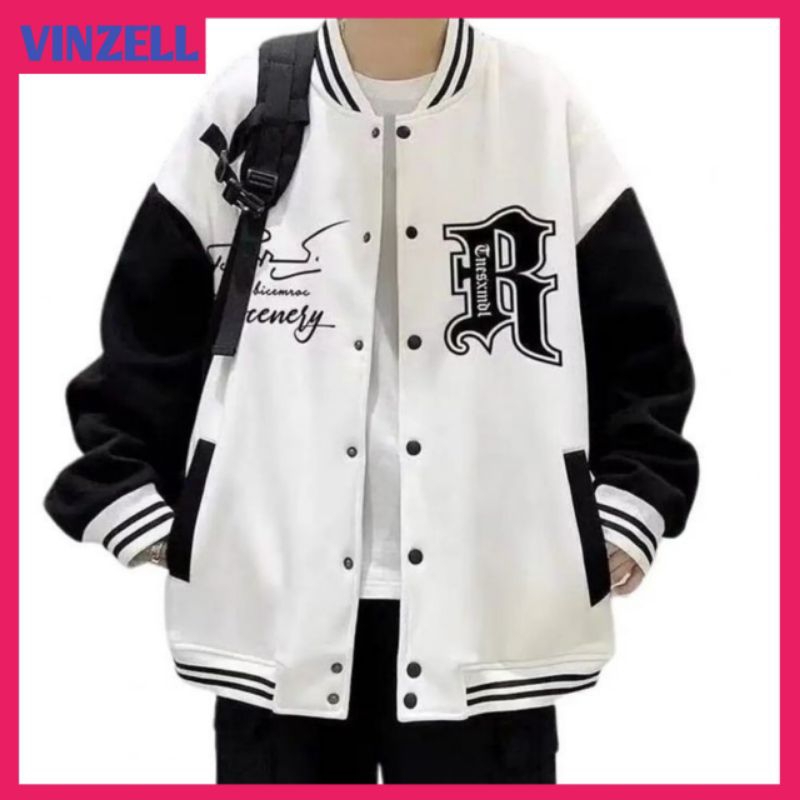 Varsity JACKET HOODIE BASEBALL JACKET ผู้ชายผู้หญิง JUMBO OVERSIZE (S-XXXXXL 6XL) R โลโก้ INITIAL BOMBER JACKET FLEECE UNISEX JUMBO MIX COMBINATION 2XL Custom สไตล์ถนน URBAN HIP HIP HIP HOP SML XL 2XL 3XL 4XL