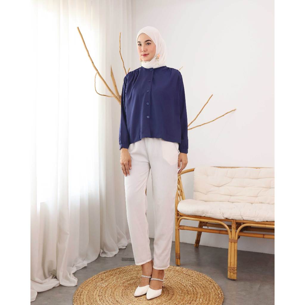 KEMEJA Maudy Shirt - เสื้อเชิ้ตผู้หญิงวัสดุ Shakila (Size M, L, XL, XXL) 708 Mrs3