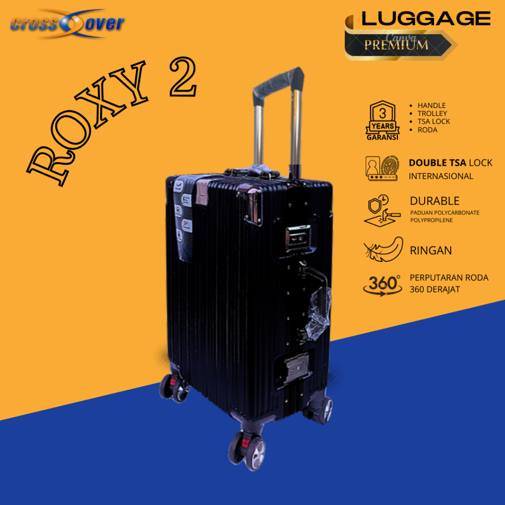 Crossover Roxy 02 ขนาดกลาง - กระเป๋าเดินทางพรีเมี่ยม กระเป๋าเดินทางห้องโดยสาร กระเป๋าเดินทางโพลีคาร์บอเนต 20 นิ้ว 24 นิ้ว