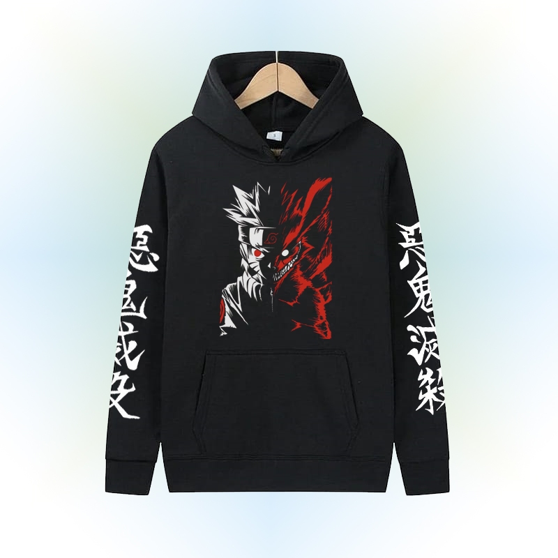 Naruto Jumper Hoodie II Anime Sweater II Oblong เสื้อกันหนาวหมวกขนาด M - XL (ผู้ชายและผู้หญิง/และผู้