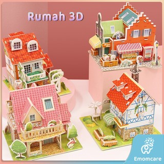 Mainan Anak 3D Puzzle Diy Mainan edukasi  Miniatur diy rumah bahan foam 3D Jigsaw Villa puzzle Ruangan Rumah Rumahan