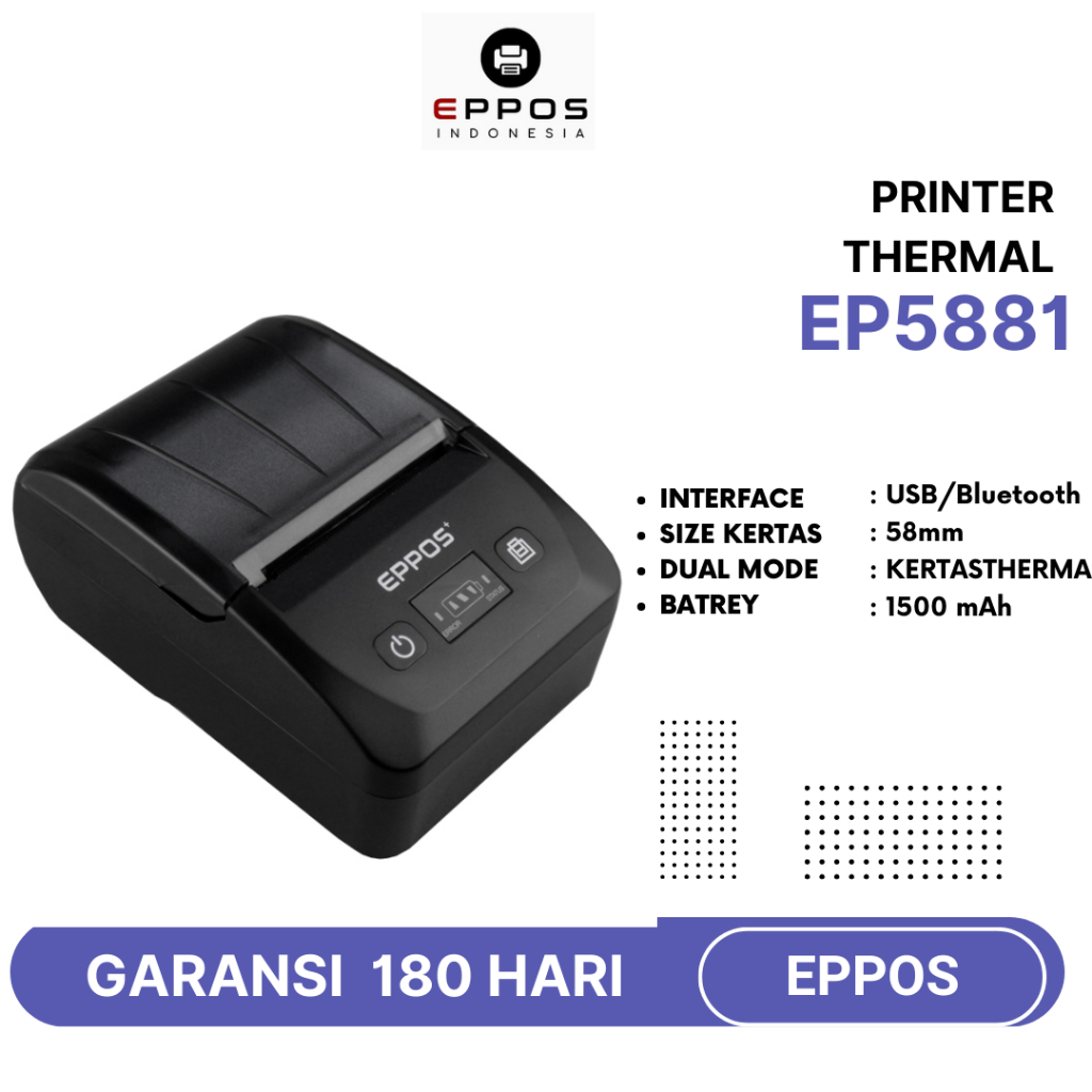 EPPOS EP5881 เครื่องพิมพ์บลูทูธ 58 มม