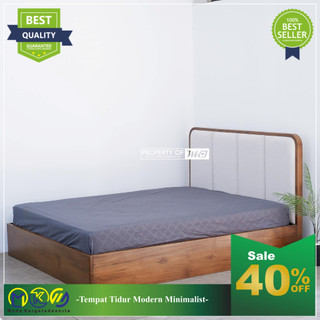 Dipan Tempat Tidur Ranjang Modern Model Minimalis Bahan Kayu Jati Furniture Jepara