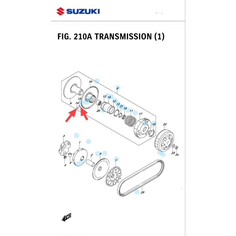 [21248-39J00+21249-33G00] รอก PIN & SPACER MOVABLE DRIVEN - ADDRESS, NEX 1, NEX 2, LETS, SKYWAVE
