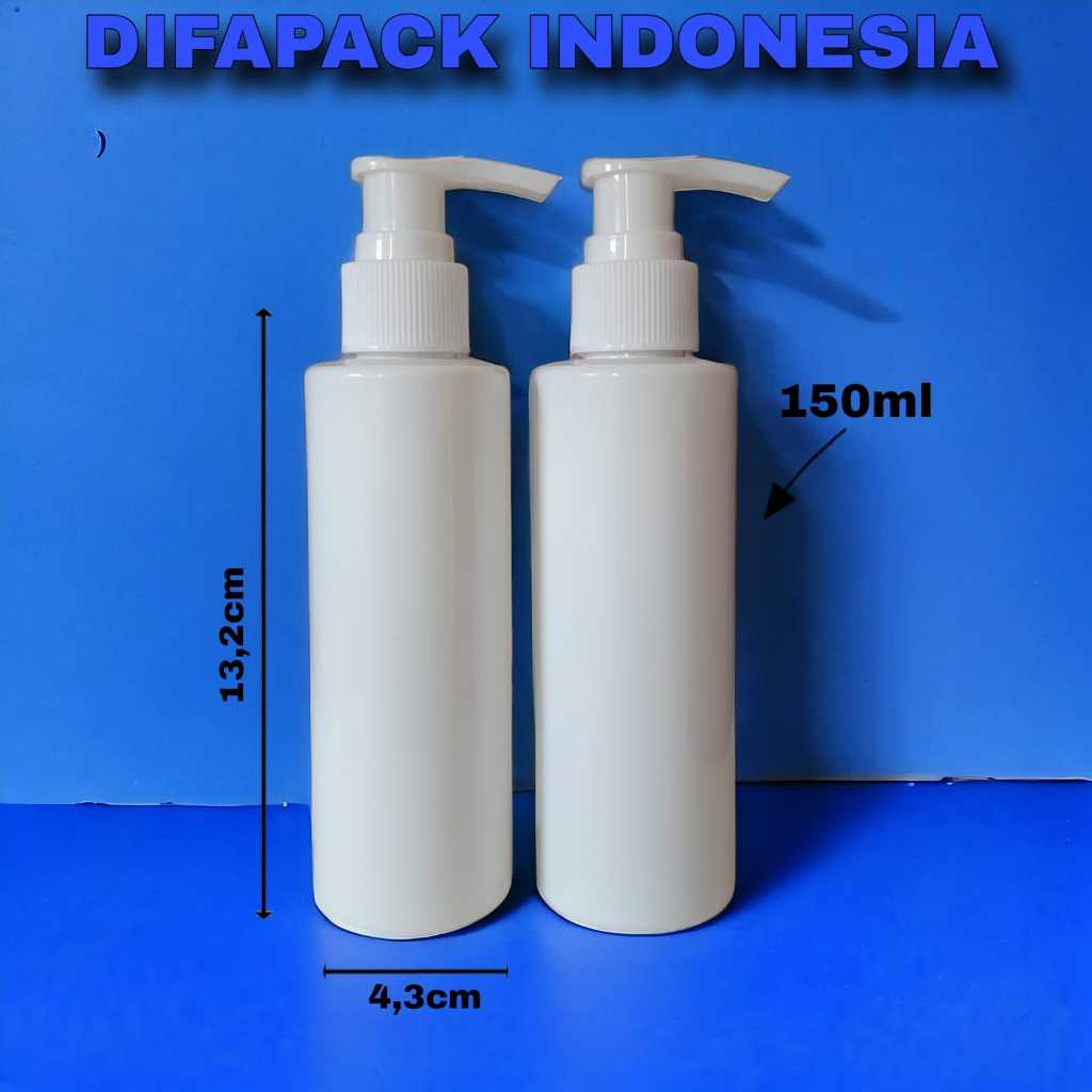 ขวด RF 150ml พร้อมฝาโลชั่นปั๊มสีขาวและตัวขาวขวด 150ml