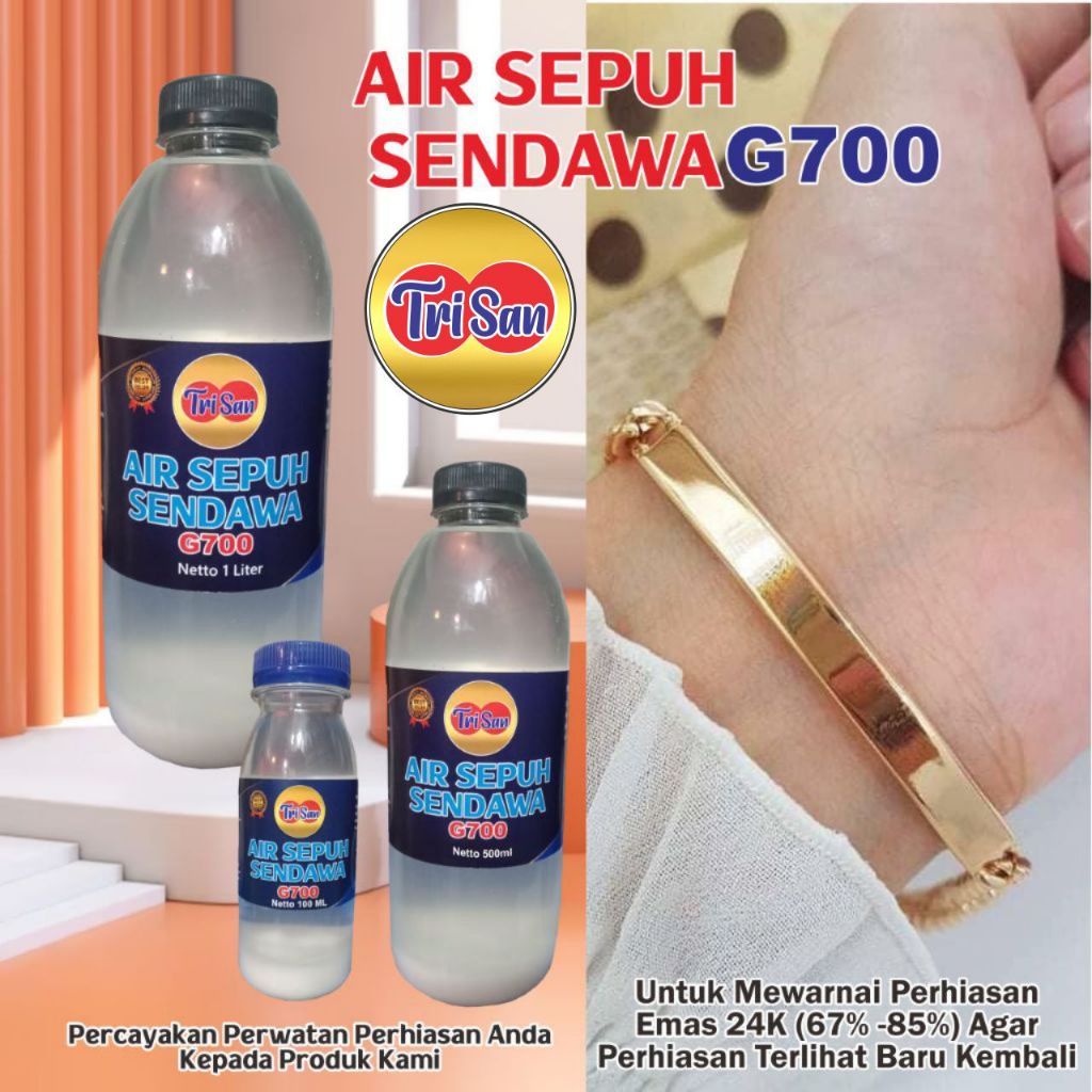 G700 Sendayawa น้ําชุบเครื่องประดับทําความสะอาดของเหลว 23K Gold Silver Titanium Precious Metal Polis