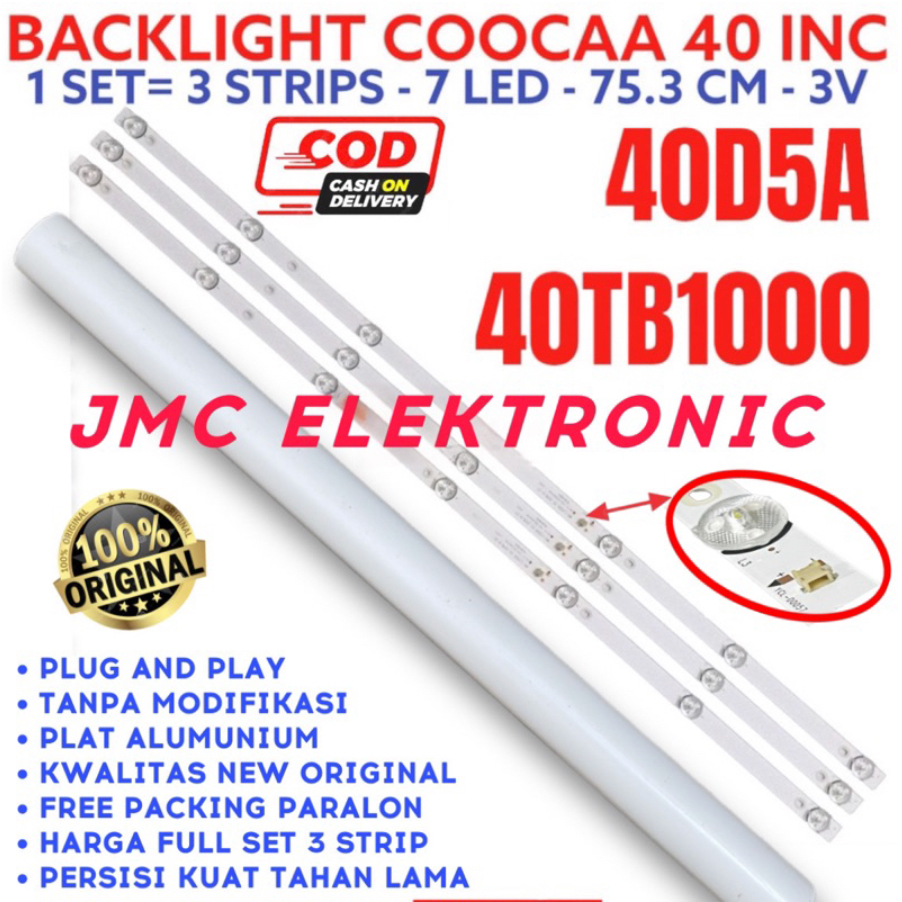 COOCAA 40 นิ้ว LED TV BACKLIGHT 40D5A 40TB1000 KOKA COCA ไฟ LED 40 IN 7K 3V