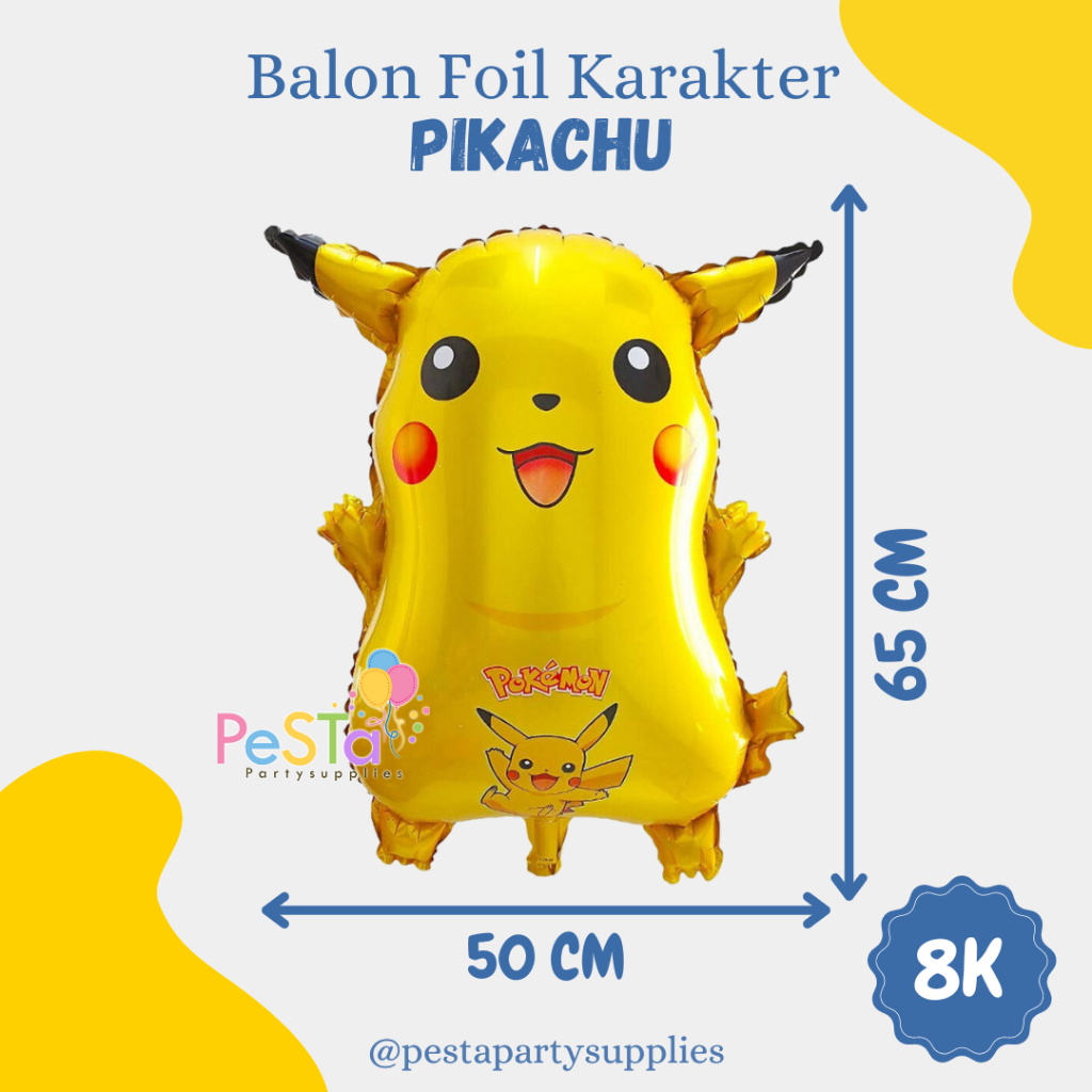 Pokemon Pikachu Theme ตัวละครฟอยล์ Balloon_Pikachu Pokemon Balloon_PeSTa PartySupplies
