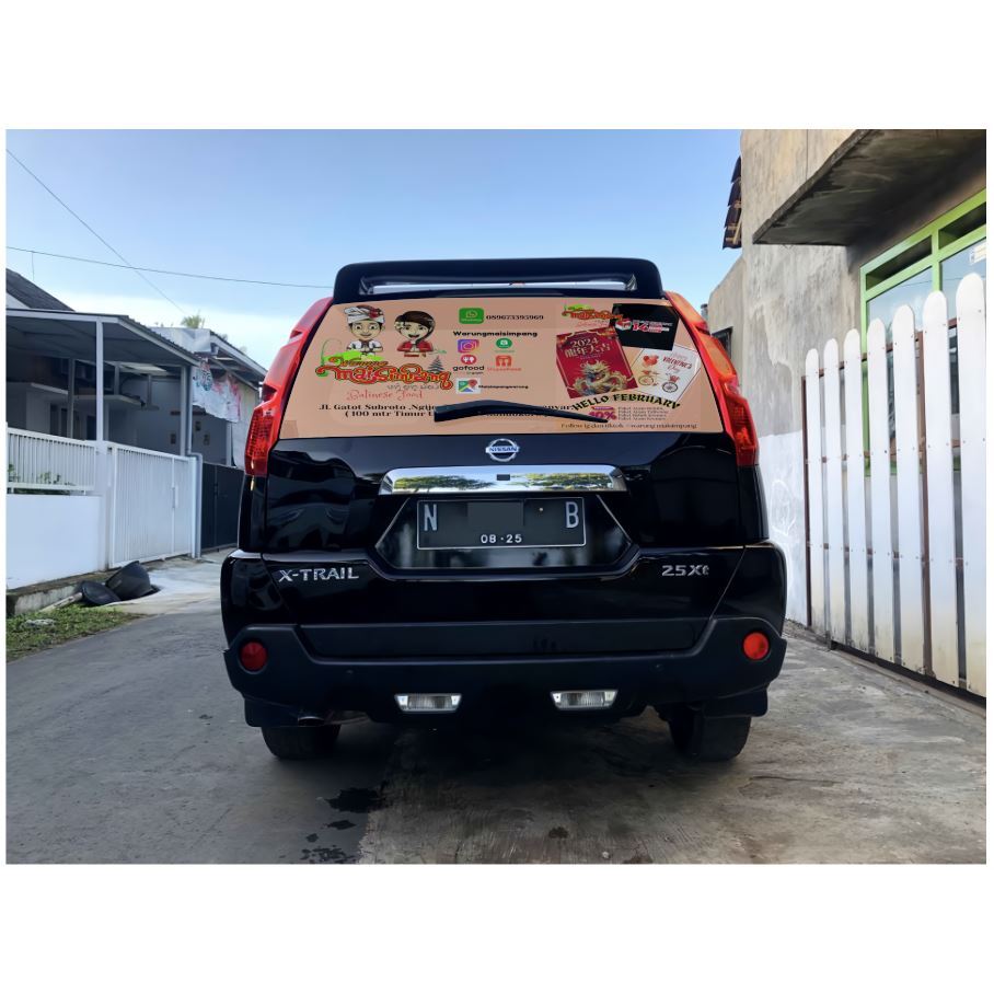 สติ๊กเกอร์ OneWay Xtrail / สติ๊กเกอร์ Oneway Vision Nissan Xtrail สติ๊กเกอร์โปร่งแสงหน้าต่างด้านหลัง