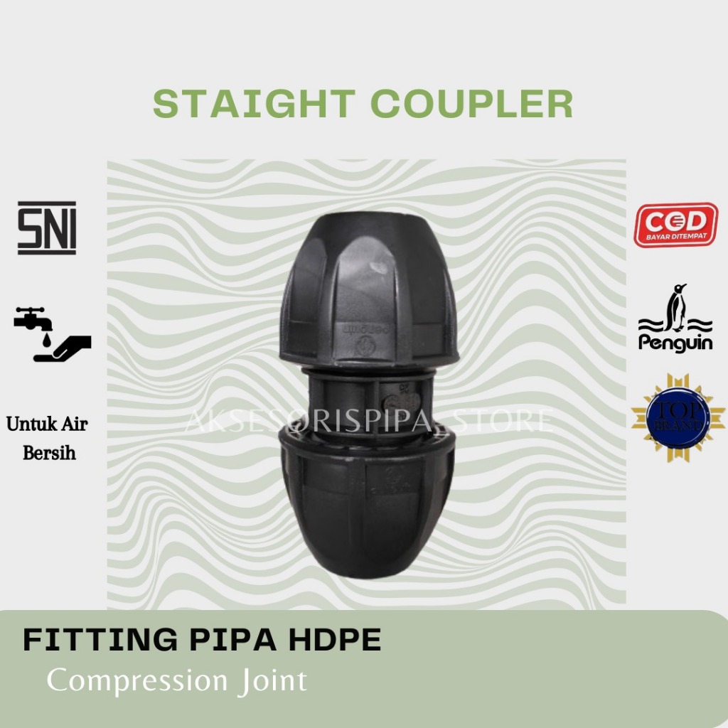 1-1/2 INCH HDPE PIPE STRAIGHT CONNECTION OR 50MM HDPE FITTING