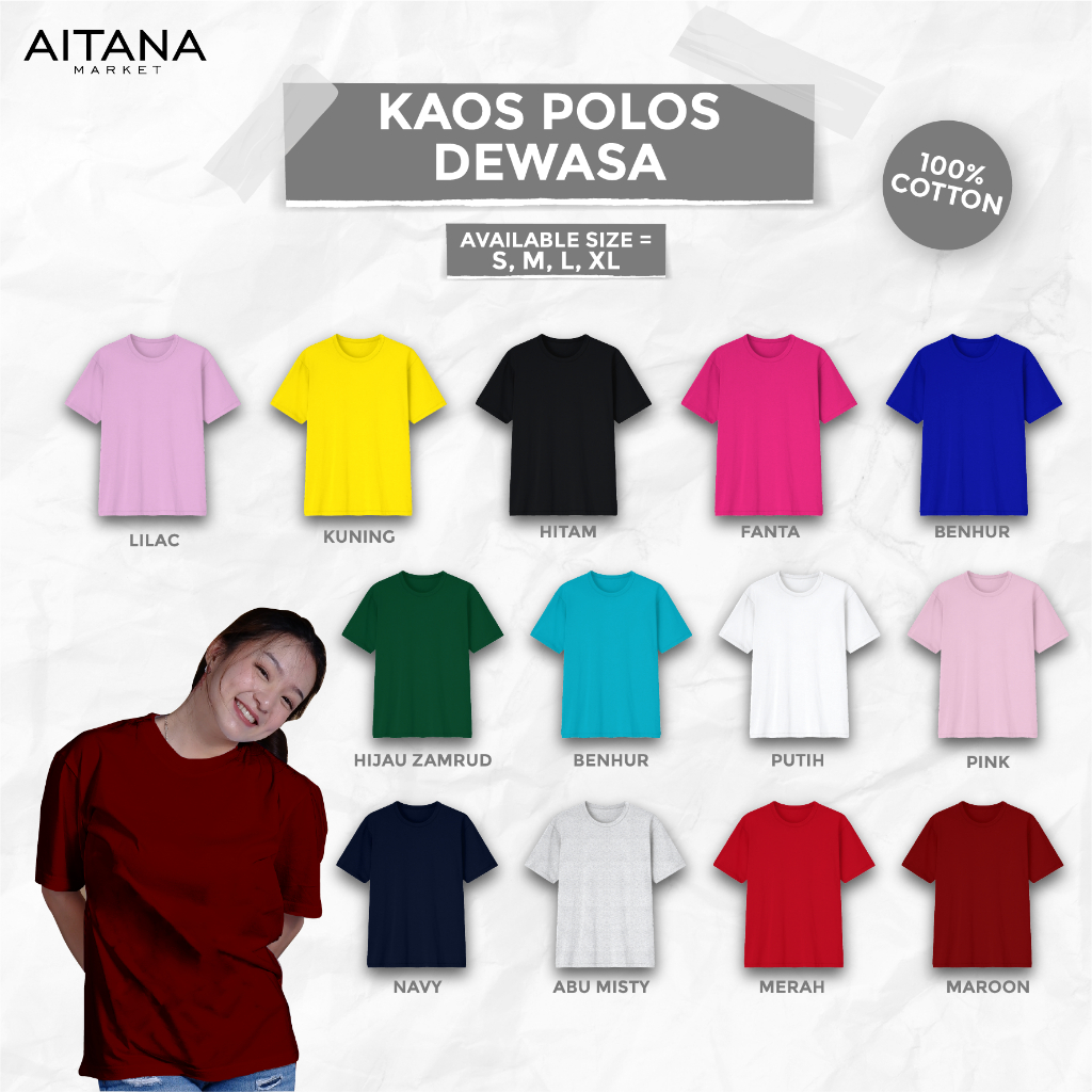 KATUN Aitana - เสื้อยืดสีพื้นสําหรับผู้ชายและผู้หญิงทําจากผ้าฝ้ายหวี 30s