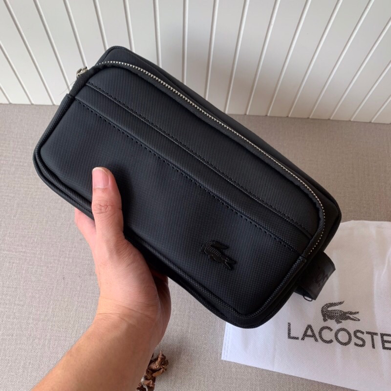 Lacoste กระเป๋าผ้าไนล่อน พรีเมี่ยม นําเข้า สําหรับผู้ชาย ผู้หญิง