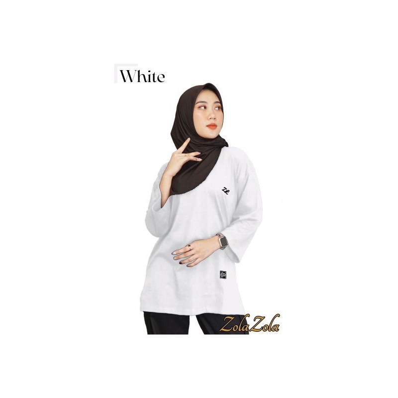 เสื้อยืดแขน Zola Plain Over Size 7/8 ดั้งเดิม