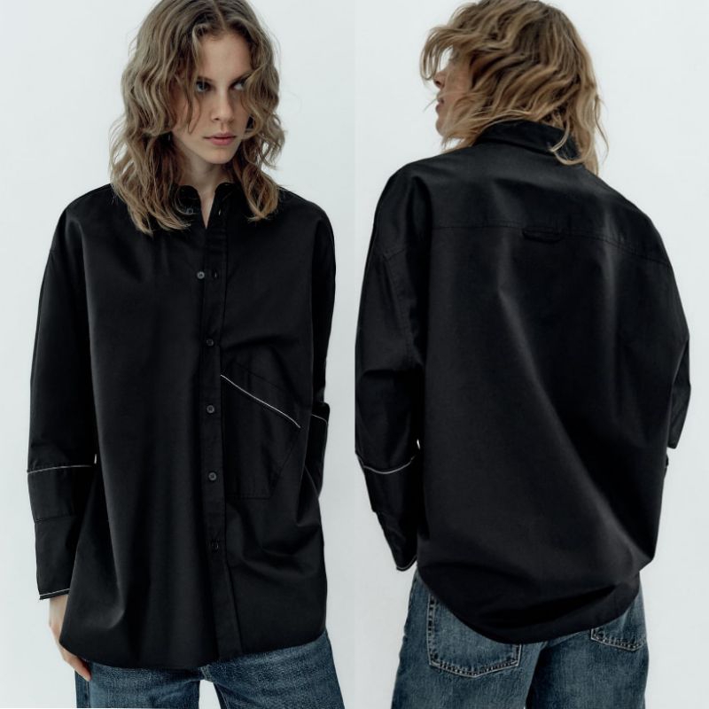 เสื้อเบลาส์เบสิคสีดํา73802