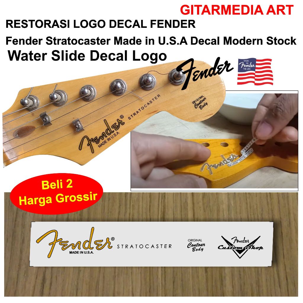 โลโก้ fender stratocaster ผลิตใน USA fender USA Guitar logo