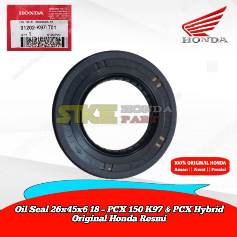 91202-K97-T01 ซีลน้ํามันเพลาข้อเหวี่ยงซ้าย 26X45X6 Vario ADV PCX 150 LED อย่างเป็นทางการเดิม Honda