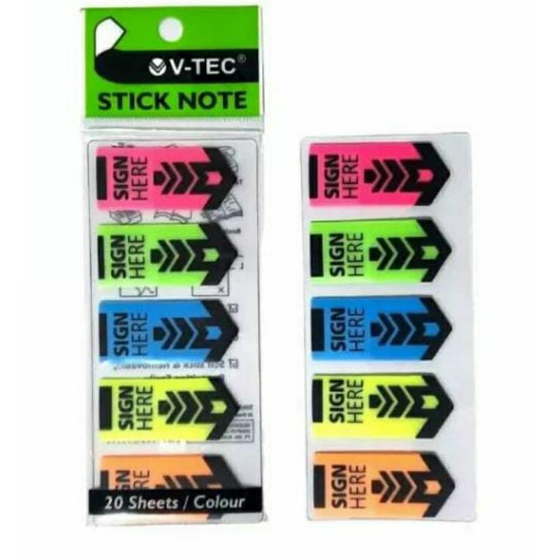STICK NOTE SIGN HERE SN-520 VTEC / INDEX SIGN HERE ARROW