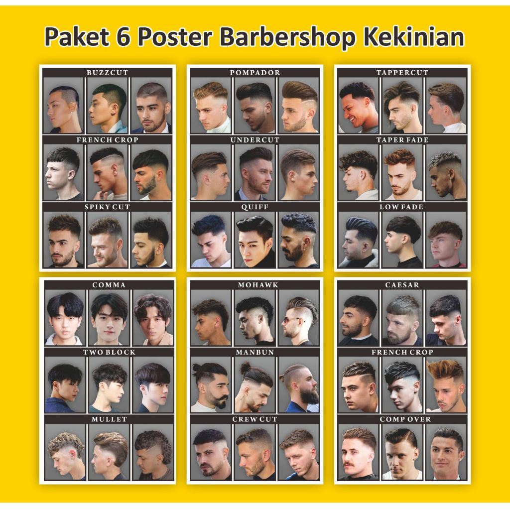 โปสเตอร์ Modern Barbershop แพ็ค 6 ชิ้น