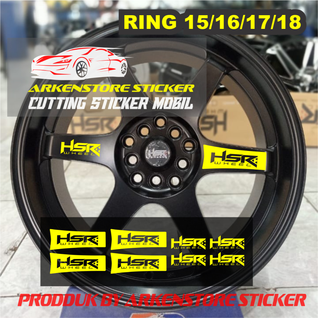 8PCS สติ๊กเกอร์ HSR ล้อ RIMS สติ๊กเกอร์ HSR WHEEL RACING รถ RIMS RING 15 16 17 18
