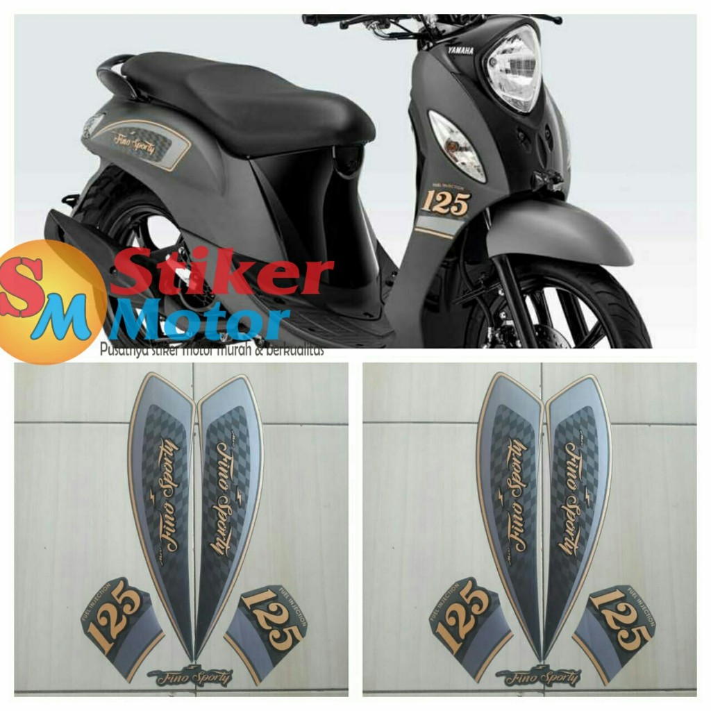 Yamaha fino sporty 125 fi 2021 สติ๊กเกอร์มอเตอร์ไซค์แถบสีเทา