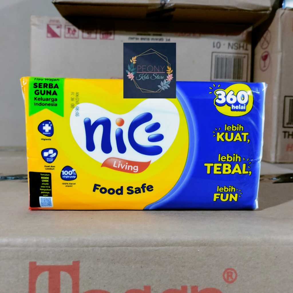 NICE กระดาษเช็ดหน้า 360 เส้น 2ply / กระดาษเช็ดหน้า Nice 360 เส้น 2 ชั้น