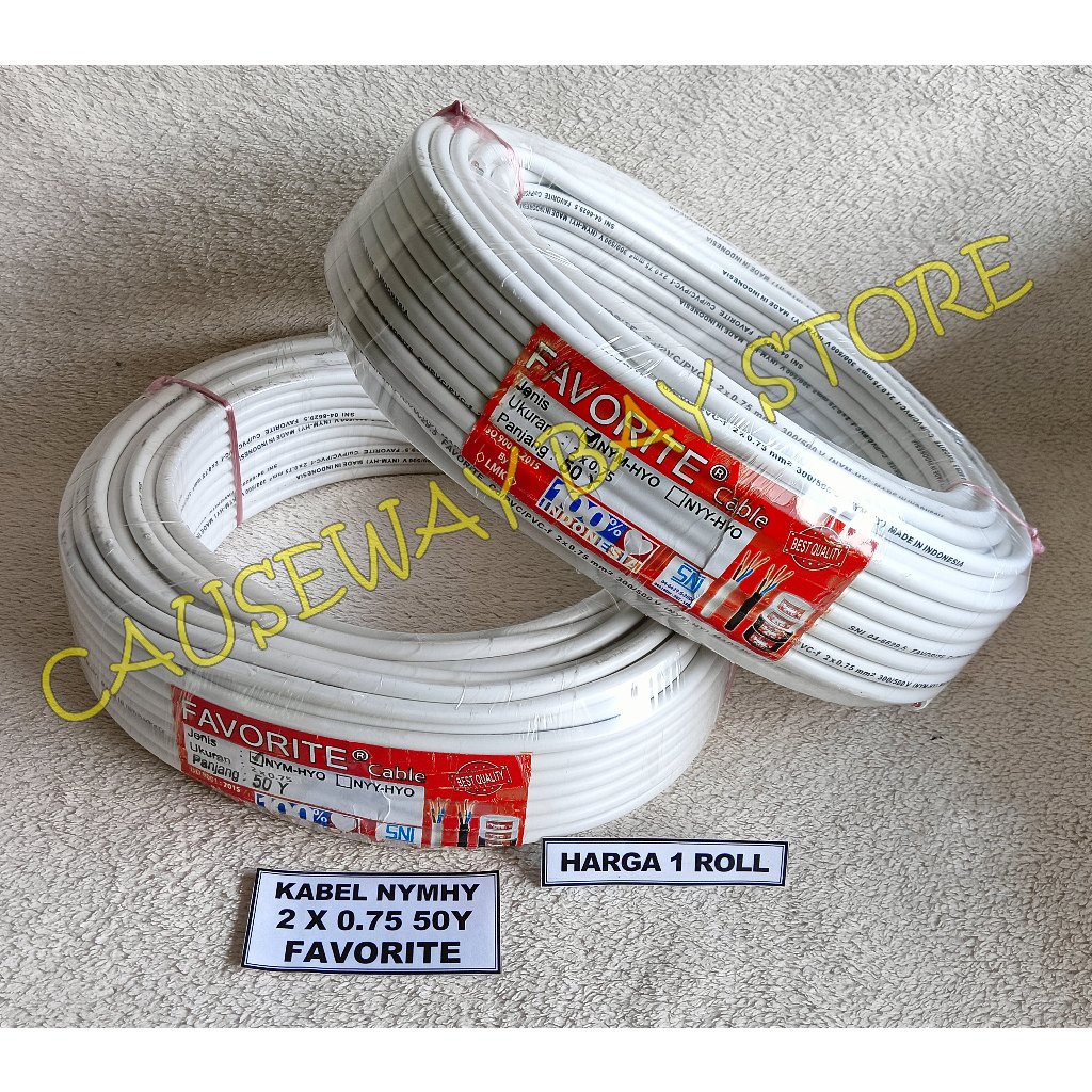 NYM-HYO CABLE 2 X 0.75MM2 50Y FAVORITE