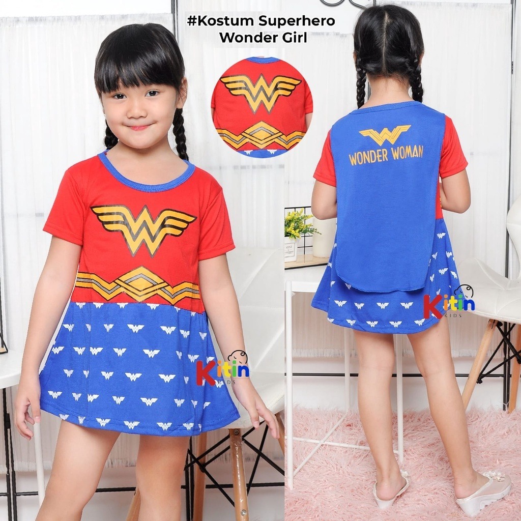 Wonder Woman's Superhero เครื่องแต่งกาย / เครื่องแต่งกายแมงมุม / เครื่องแต่งกายเด็ก / ชุดเดรส / ชุดเ