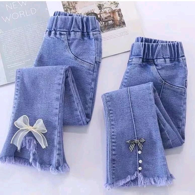 King & Queen-Skort-King&Queen-Jeans Girls 18 เดือน-9 ปีลายริบบิ้นส่งสต็อกแบบสุ่มล่าสุด