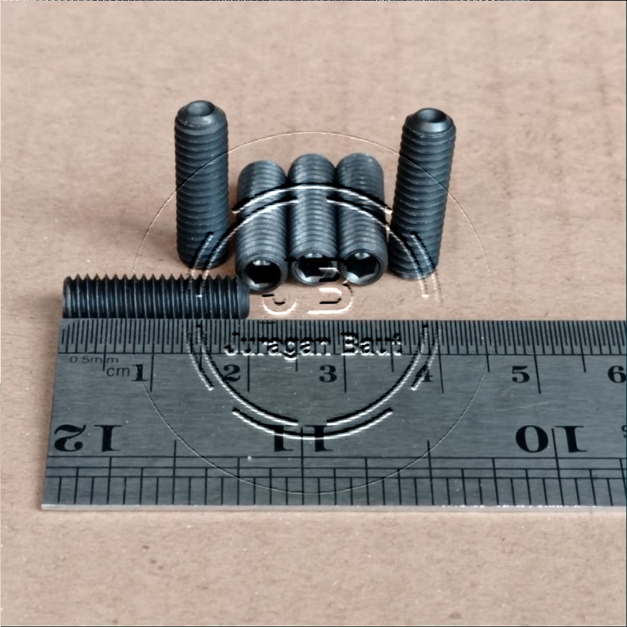 M6X20 L SOCKET SET SCREW M6 X 20 LENGTH 2CM 2 CM 20 MM 20MM 6 X 20 BLACK STEEL BOLT 10 L KEY 3 L3 PI