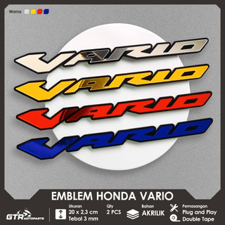 GTR Emblem Vario 2 PCS Logo Timbul 3D Aksesoris Motor Click Vario 125 150 160 110 OLD NEW
