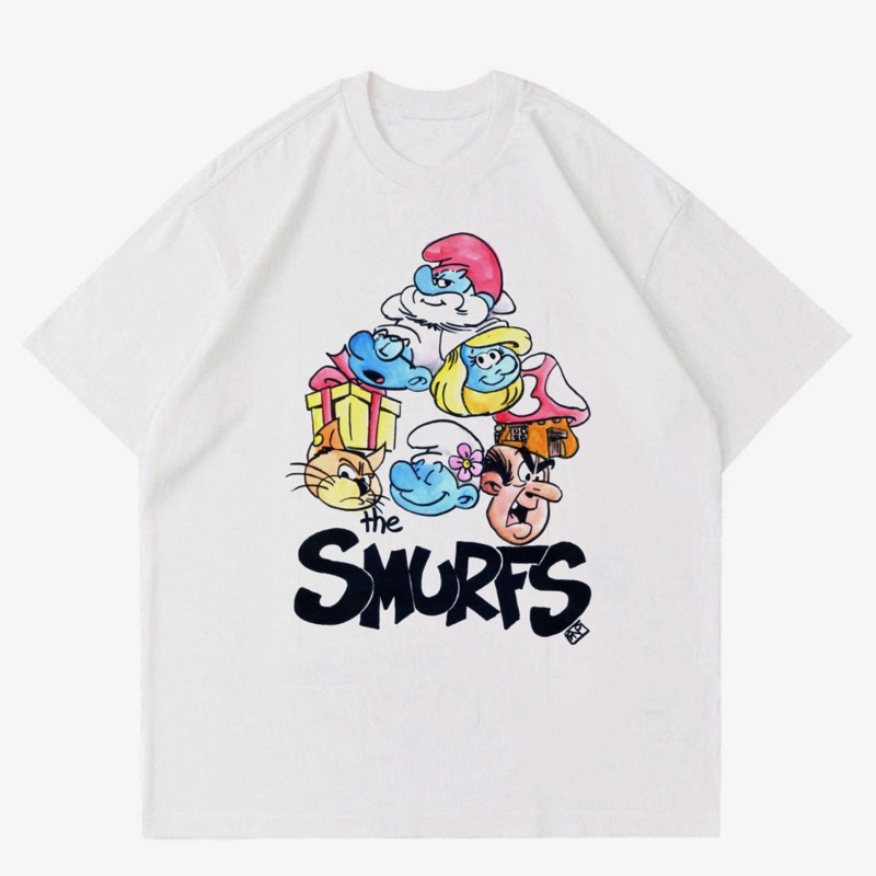 เสื้อยืด ผ้าฝ้าย พิมพ์ลาย Smurfs VINTAGE COTTON COMBED 24s | เสื้อยืด ลาย SMURFS OVERSIZE 24s | เสื้อยืด พิมพ์ลาย Smurfs 2024