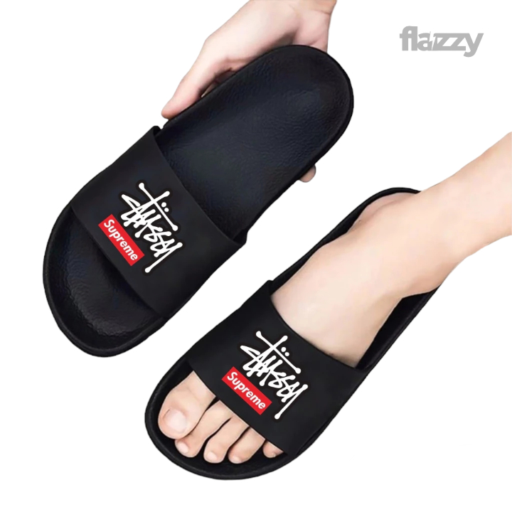 Flazzy FOOTWEAR STUSSY รองเท้าแตะผู้ชาย - รองเท้าแตะสไลด์ สําหรับผู้ชาย ผู้หญิง - รองเท้าแตะแพลตฟอร์ม - รองเท้าแตะ Velcro flip flop