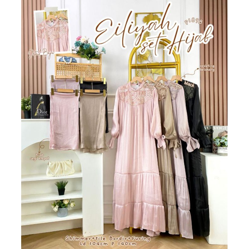 ขายส่ง Khuzama Dress P189 วัสดุปักกระเบื้องชิมเมอร์ Ld 104