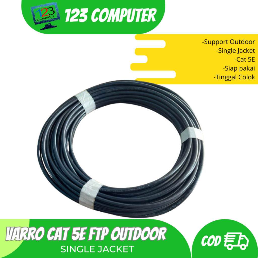 สาย Lan Cat5e FTP Outdoor 1 Protector 10/15/20/25/30/35/40 เมตร ( พร ้ อมใช ้ งาน , Stay Plug