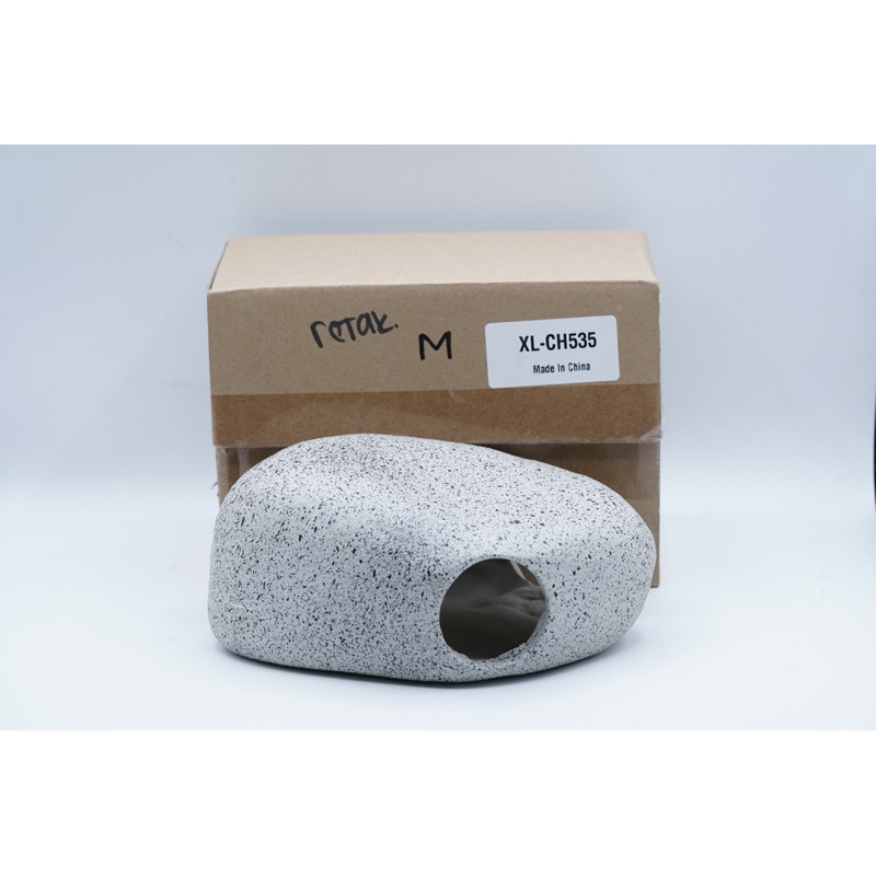 CACKED M Aquarium ตกแต่ง Aquaspace Pleco Chiclid Shelter บ้านปลา - 3 หลุม - ที่ซ่อน - เครื่องประดับเ