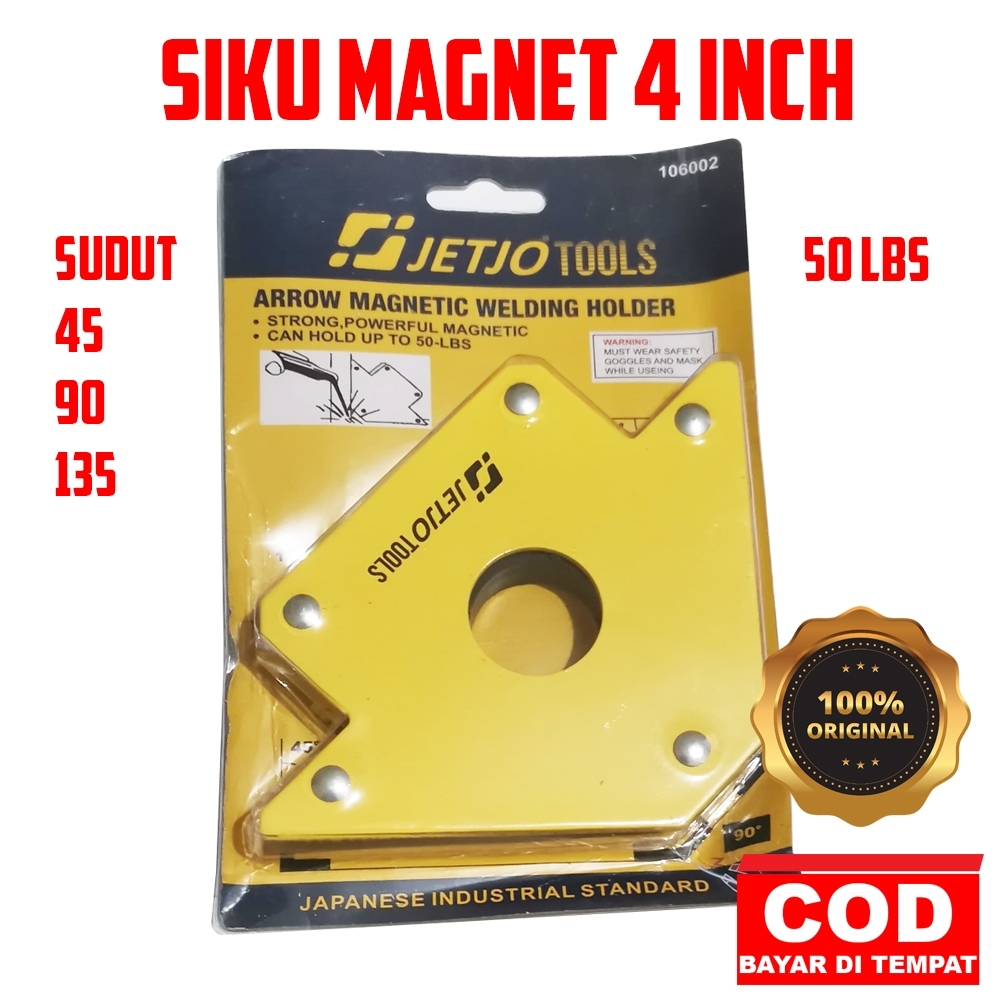 SIKU JETJO เครื่องมือ 4 นิ้วมุมแม่เหล็ก 50 LBS Arrow ผู้ถือเชื่อมแม่เหล็ก 4 "50LBS ORIGINAL
