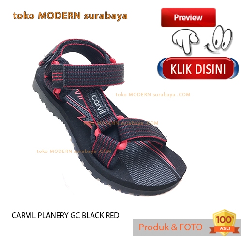 CARVIL PLANERY GC BLACK RED casual mountain กลางแจ้งสไลด์ฟองน้ําพิมพ์รองเท้าแตะเด็ก