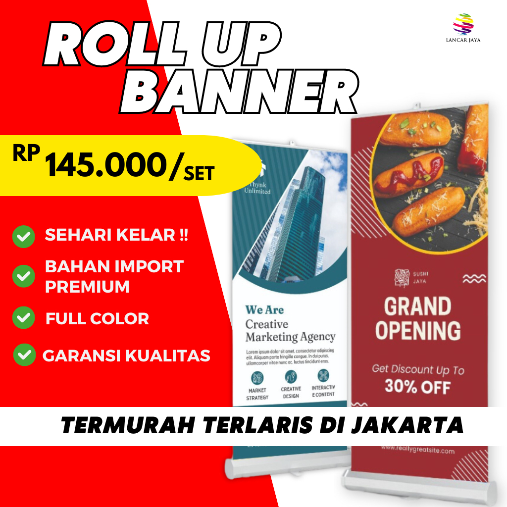 ROLL UP BANNER PREMIUM { 60 X 160 CM } & (80 x 200 CM) ||สกรีนอย่างรวดเร็ว