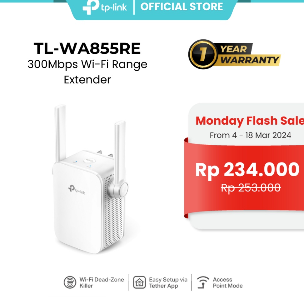 พร้อมส่ง เสาอากาศขยายสัญญาณ WiFi ไร้สาย TP TLWA855RE 3Mbps Repeaterboosterap e 2 พร้อมเราเตอร์ TP LI