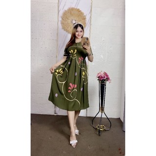 Daster Simak -  Daster Lukis Nyaman Bumil Bahan Katun Rayon Motif Kekinian Terbaru
