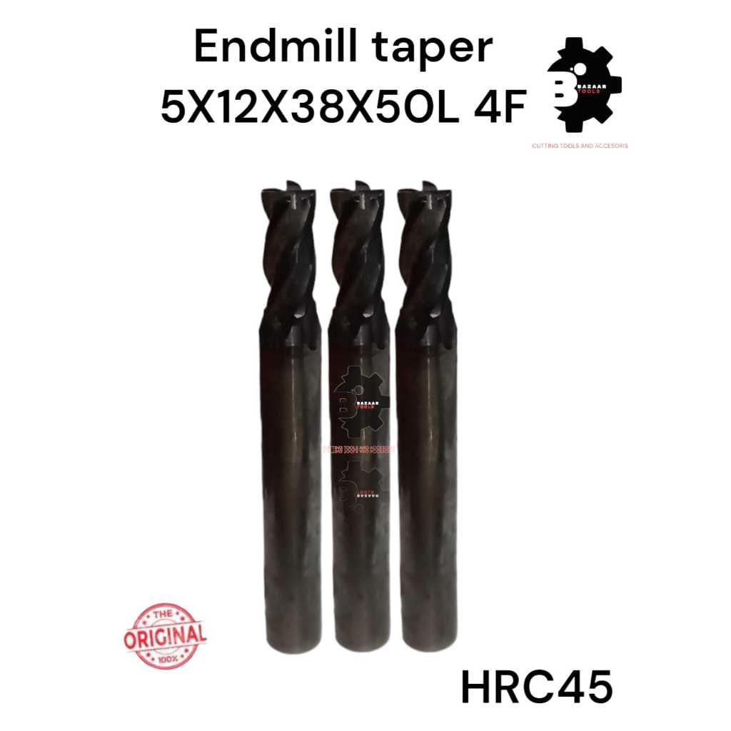 ENDMILL TAPER 5X12X38X50L 4F วินาทีมือ/กระเป๋า