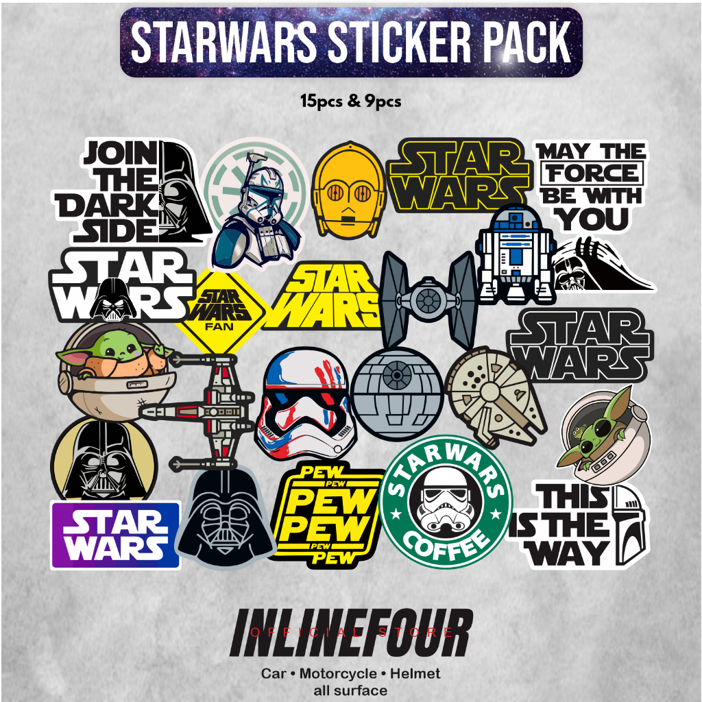 STARWARS STICKER PACK STAR WARS TUMBLR FASHION CUTE FOR CASE LAPTOP HP SUITCASE HOME BIKE
