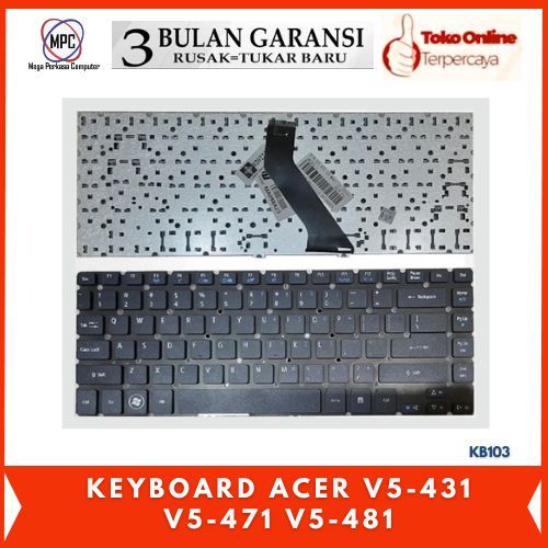 คีย์บอร์ด Acer Aspire V5-431 V5-431P V5-431G V5-471 V5-471G สีดํา
