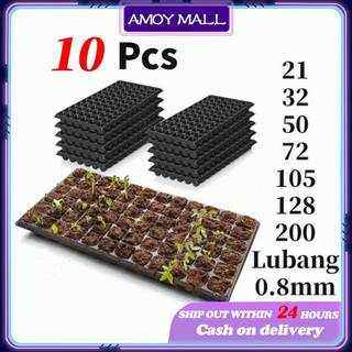 【10Pcs】Tray Semai / Alat Semai Benih / Pot Hidroponik Potray 0.8mm Seedling Pot / Tray Dulang Benih Berkualitas Tinggi 21 / 32 / 50 / 72 / 105 / 128 / 200