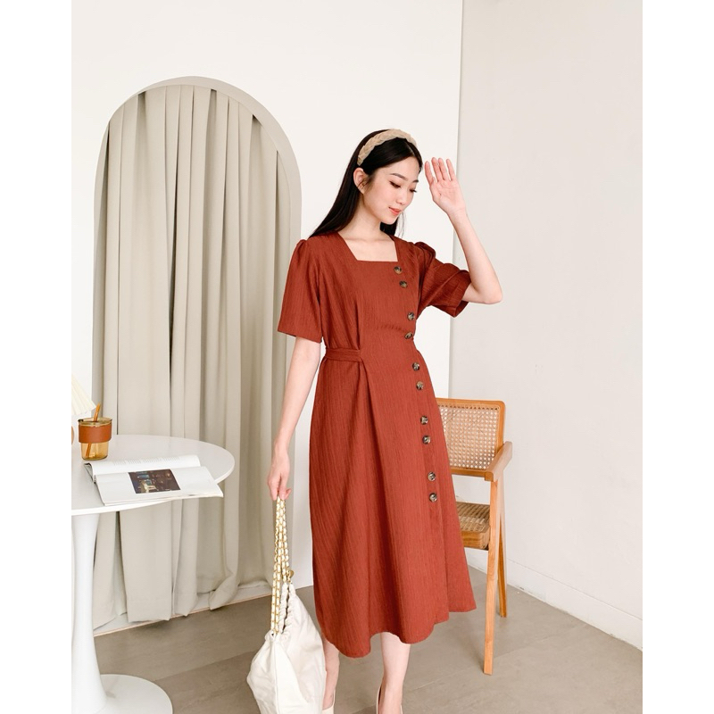 ชุดเดรสผู้หญิง 138271 || PREMIUM BASIC BUTTON DRESS / BASIC DRESS / CASSUAL DRESS / PARTY DRESS