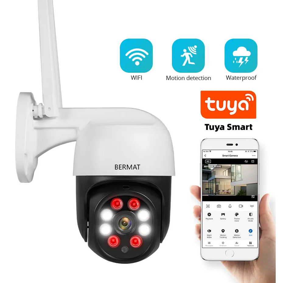 Mated Kerui 5 MP กล้องวงจรปิดกันน้ํากลางแจ้ง PTZ กล้อง IP Wifi Tuya