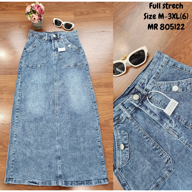 805-2 กระโปรงยีนส์นําเข้าระดับพรีเมียม ไซส์ M-3XL พรีเมี่ยม