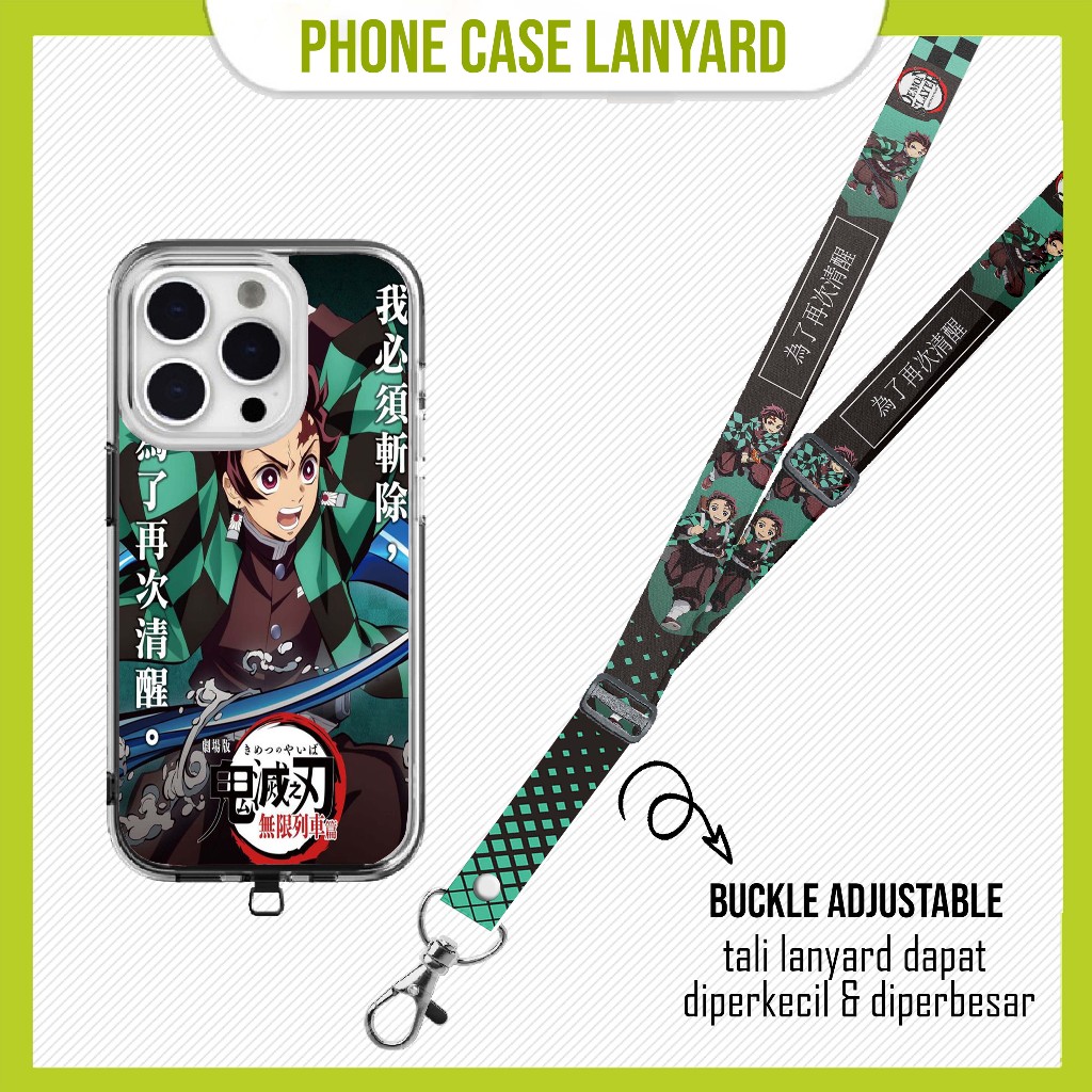 GANTUNGAN [SOFTCASE SET] Demon Slayer Tanjiro Case Lanyard Strap Mobile Phone Hanger a15 a16 a54 a74